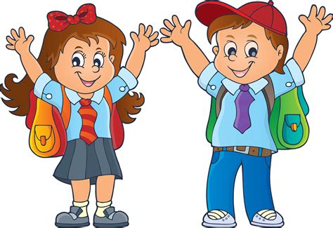 Kids With School Supplies Clipart Free Download Transparent Png