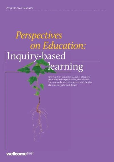 Perspectives On Education Inquiry Based Learning Wellcome Trust