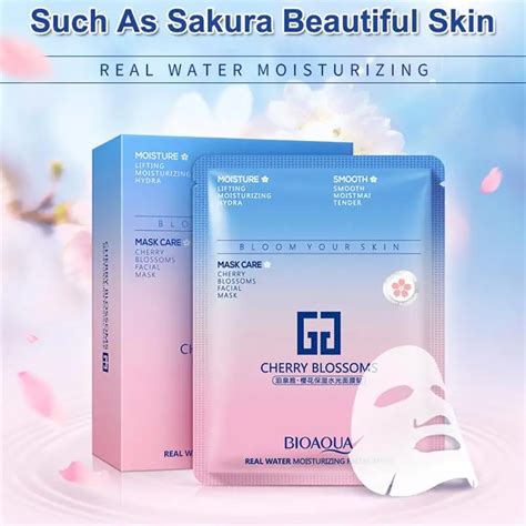 10pcs sakura mask invisible face mask depth replenishment cherry blossom plant essence acne