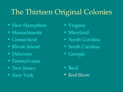 Compare The 13 Colonies