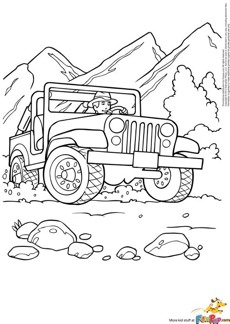 Jeep Coloring Pages Wrangler Print Drawing Draw Sketch Coloring Page