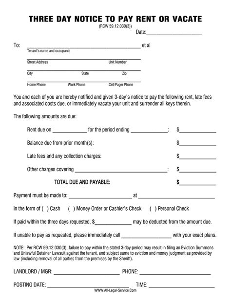 Free Printable 3 Day Notice Form Web Searching For Printable 3 Day