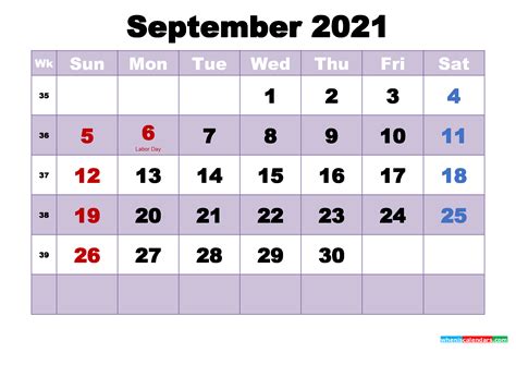 Please select your options to create a calendar such as: Free Printable September 2021 Calendar Word | Free ...