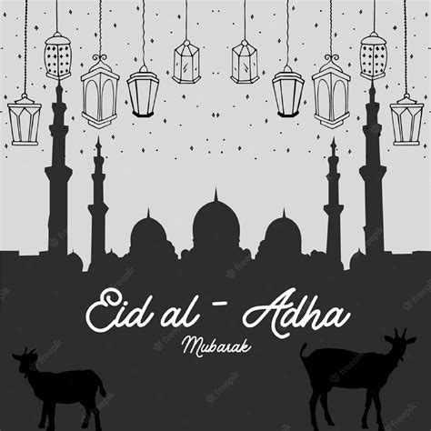 Premium Vector Eid Al Adha Postcard