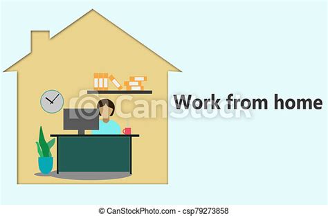 Work From Home Concept 3d Rendering Canstock