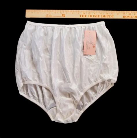 Vtg Lady Camille Semi Sheer Nylon Granny Panty Panties Brief Size