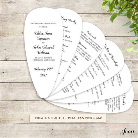 Petal Fan Wedding Program Template Free Printable Templates