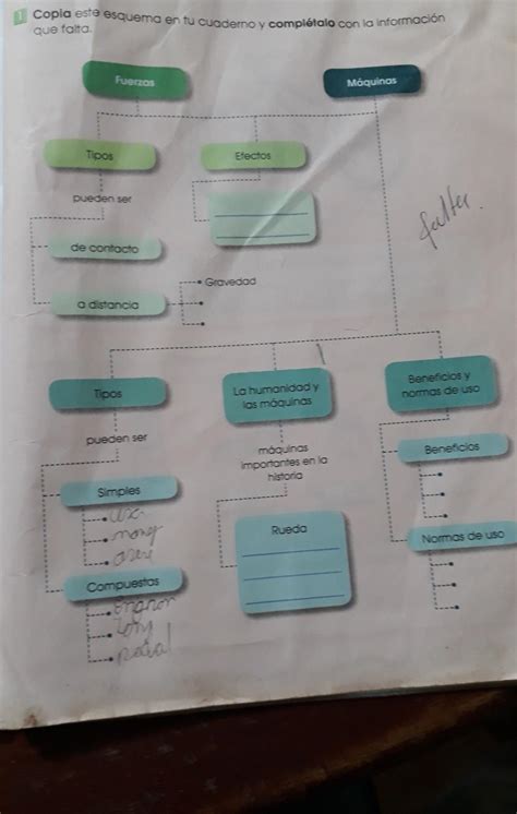 Copia Este Esquema En Tu Cuaderno Y Completalo Con La Informaci N Que Falta Brainly Lat