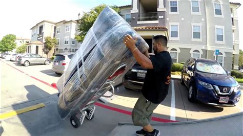 Moving A Sofa By One Mover Using A Hand Truck Youtube