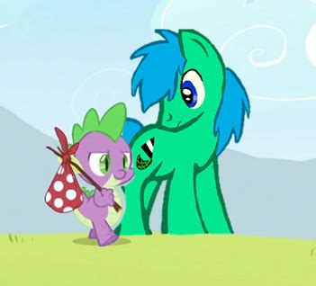 Safe Artist Naivintage Spike Oc Oc Spearmint Pony Derpibooru