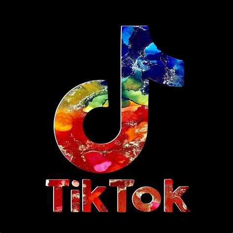 Rainbow And Gold Tik Tok Logo With Ink Wallpaper Iphone Neon Logo