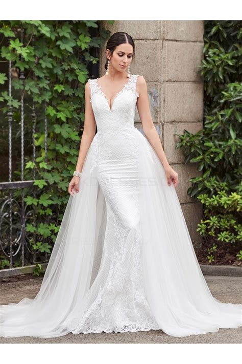 Silk wedding flowers rent your wedding flowers and decor from something borrowed blooms! Mermaid Lace Tulle V-Neck Wedding Dresses Bridal Gowns 3030103