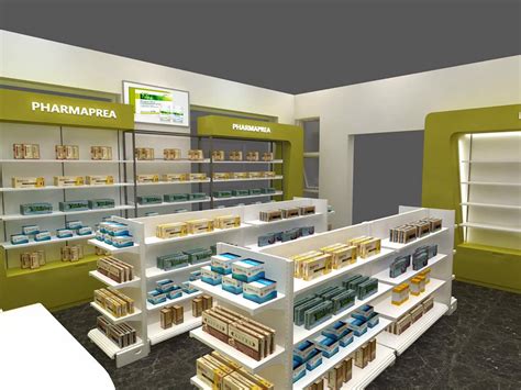 Interior Design Pharmacy Store Display Modern Retail Store Fixtures