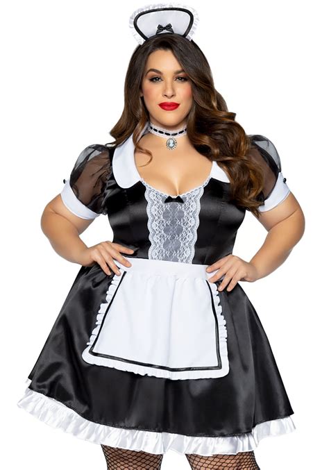 Plus Size Classic French Maid Costume For Adults