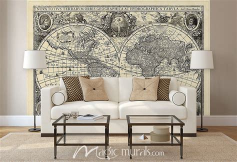 Antique Style World Map Wallpaper Mural Antique World Map World Map