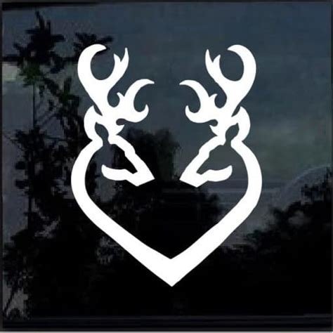 Deer Heart Buck Doe Hunting Window Decal Sticker Made In Usa