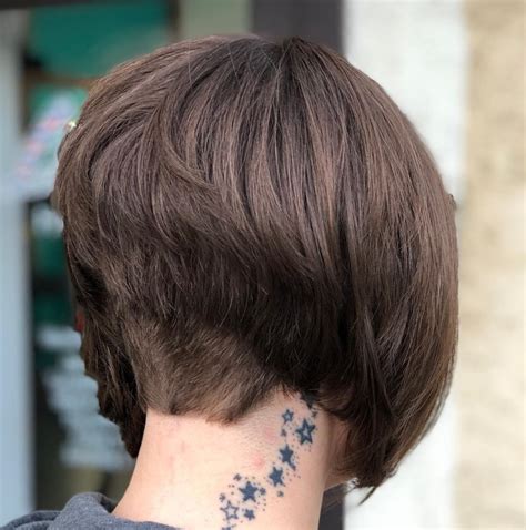 Short Stacked Bob With Nape Undercut Stacked Haircuts Stacked Bob