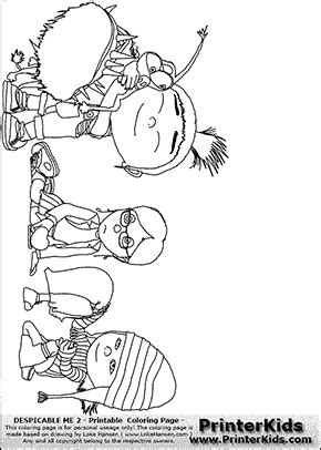 Here is a coloring sheet of kevin dressed in his golf clothes. Despicable Me - Margo, Edith and Agnes #2 Good times ...