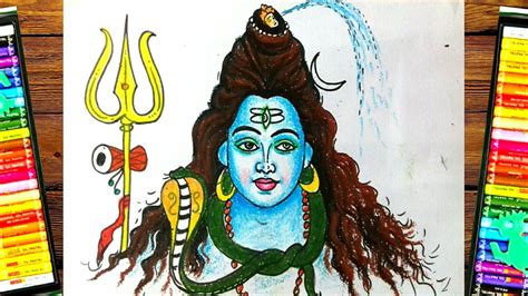 Mahashivratri Drawinghow To Draw Lord Shiva With Pastel Color Youtube