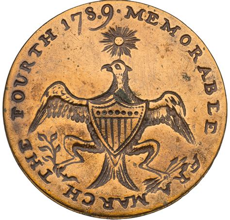 Original 1789 First Inaugural Button Memorable Era March The Fourth