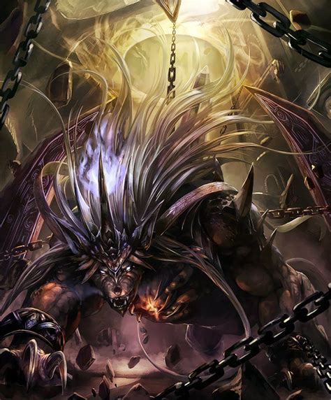 Card Abyss Beast Dark Fantasy Art Mythical Creatures Art Beast