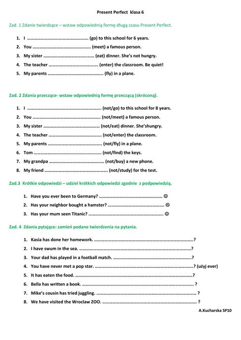 Present Perfect twierdzenia, przeczenia, pytania. worksheet