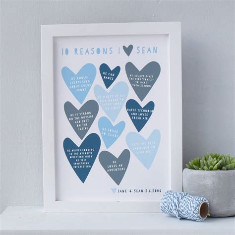 10 Reasons Why I Love You Personalised Print By Merry Mo Mo