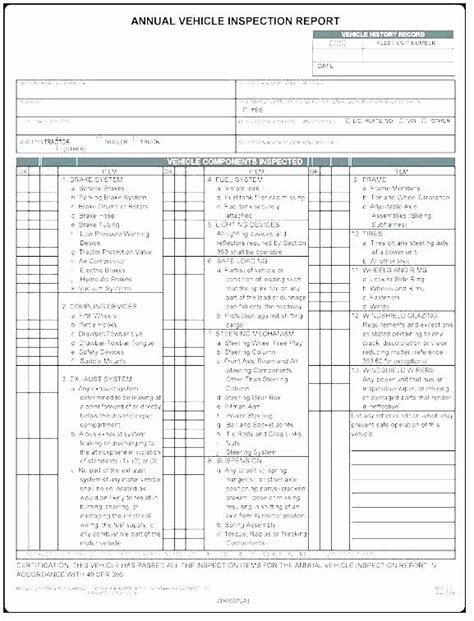 Free Printable Dot Inspection Forms Customize And Print