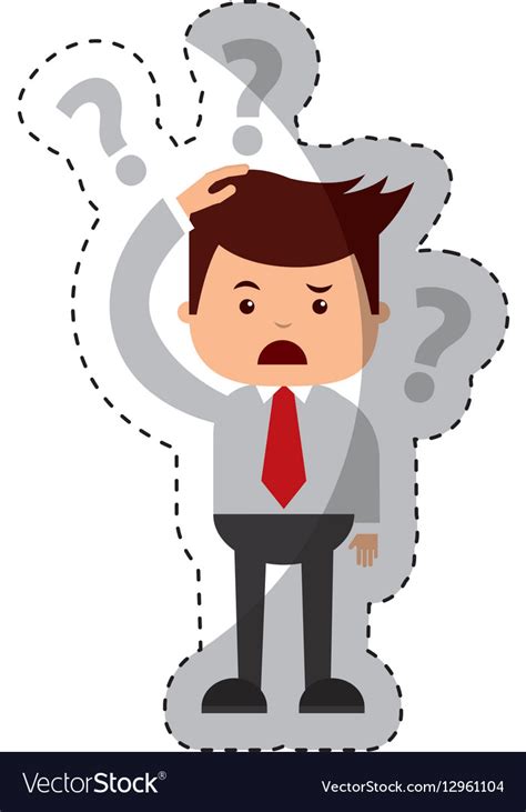 Businessman Funny With Doubt Series Character Icon