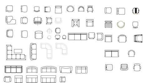 Multiple Sofa Sets And Chair And Drawing Room Furniture Blocks Dwg File