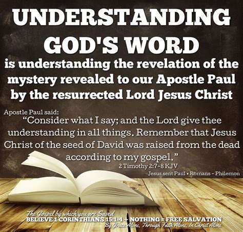 Understanding Gods Word Is Understanding The Revelation Of The Mystery