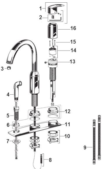 Faucet parts (174 items found). American Standard Arch 4101 Hi-Flow Kitchen Faucet With ...