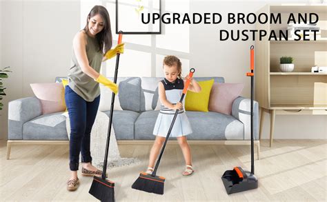 Broom And Dustpan Set For Home Jehonn Long Handle