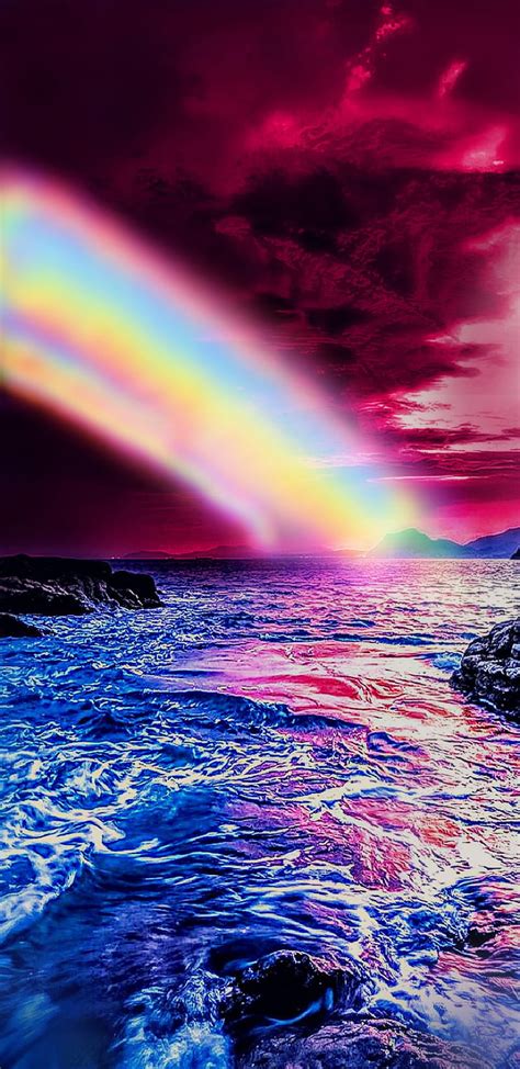 1080p Free Download Rainbow Ocean Rainbows Hd Phone Wallpaper Peakpx