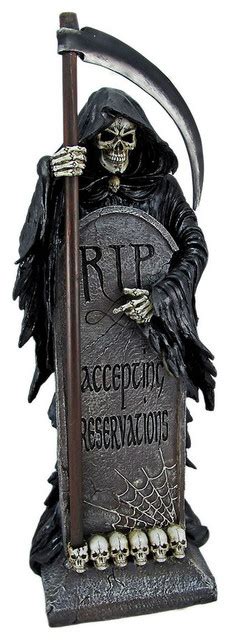 Vacancy Grim Reaper In Cemetery Statue Tombstone Contemporary