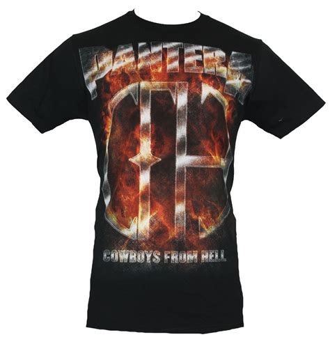 Pantera Mens T Shirt Classic Cowboys From Hell Fiery Logo Image Black