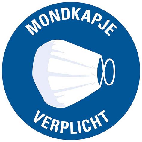 Pickup Pictogram Sticker Mondkapje Verplicht Rond 150 Mm Social