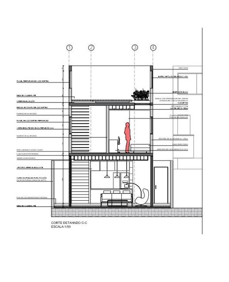 Corte Detalhado Edificação Le Corbusier Habitação