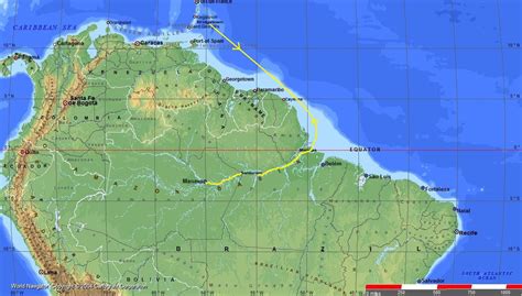 Latitude dms coordinates on map. Voyages/visits to the Amazon