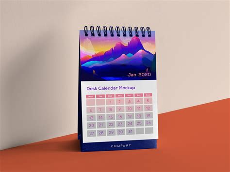 Free Table Desk Calendar Mockup Psd Designbolts