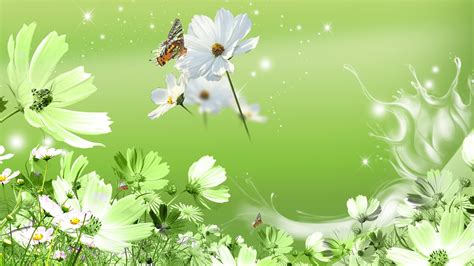 Download Green Flower Wallpaper Pc Background By Jgardner49 Green
