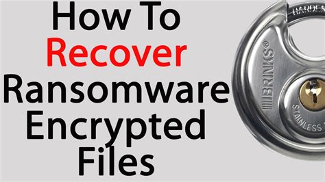 How To Recover Your Ransomware Encrypted Data Files For Free Youtube