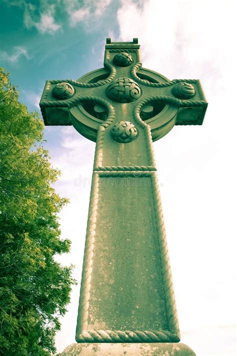 Saint Columba Memorial Celtic Cross In Donegal Stock Photo Image Of