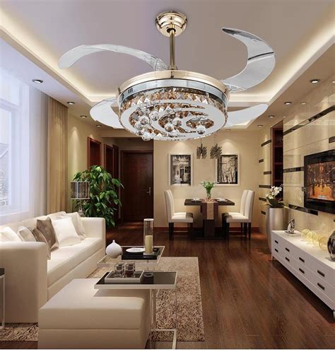 Ceiling fans with light at reduced price. 2020 Modern Stealth Crystal Ceiling Fan Lights LED Fashion ...