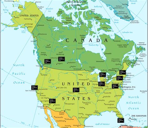 North America Map With States And Capitals World Map