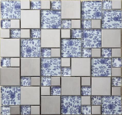 Blue And White Porcelain Crystal Glass Mosaic Tiles Hmgm2001 For