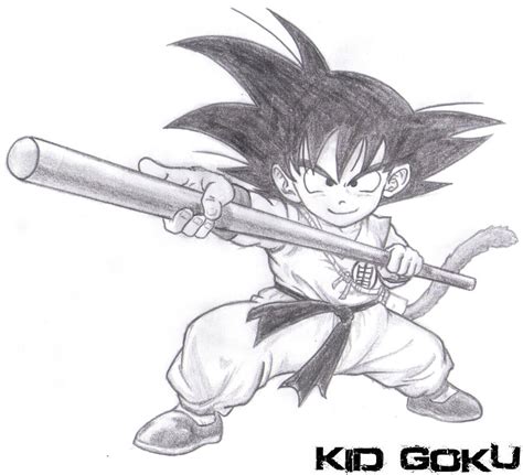 Kid Goku Pencil Drawing By Iihurricane On Deviantart