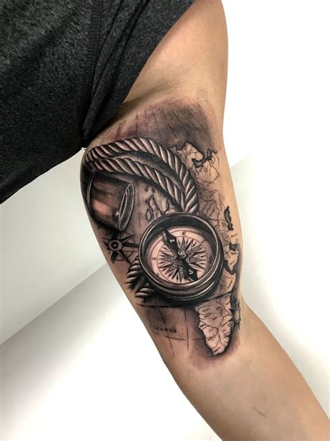 Nautical Themed Map And Compass Tattoo By Cristian Limited
