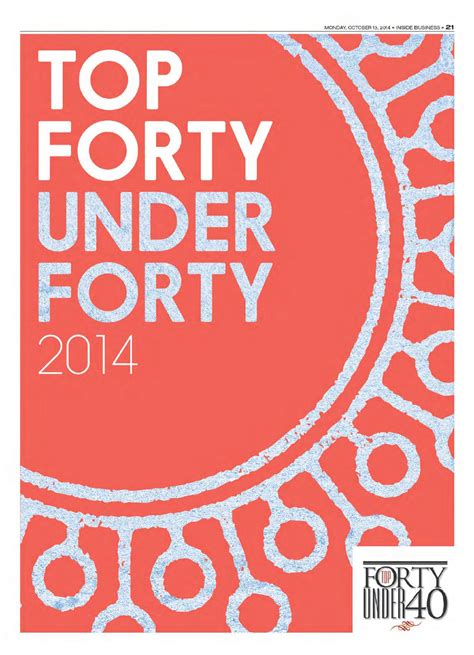 Top 40 Under 40 2014 By Inside Business Issuu