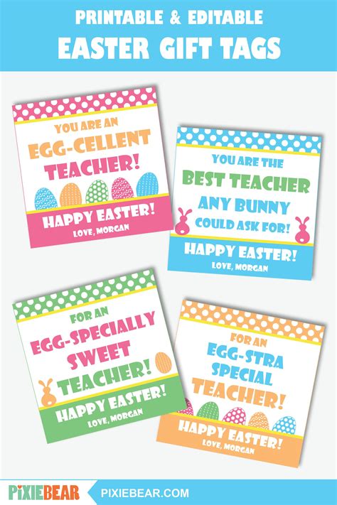 Create Easy Easter Teacher Tags With These Printable Templates These